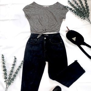 ☆ H&Y Fashion Design Korea Gray Crop ☆